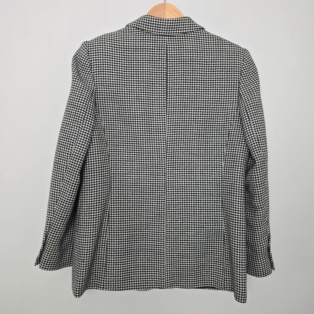 Vintage 90s Talbots Quiet Luxury Italian Wool Houndstooth Blazer Sz 8 Old Money - Picture 9 of 13